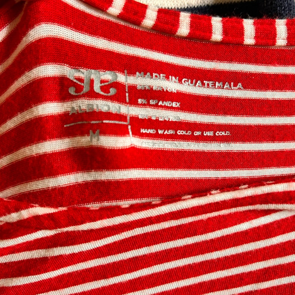 Albion Red and White Dolman Sleeve Boxy Tee - Picture 2 of 2